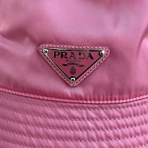 Pink nylon bucket hat PRADA
